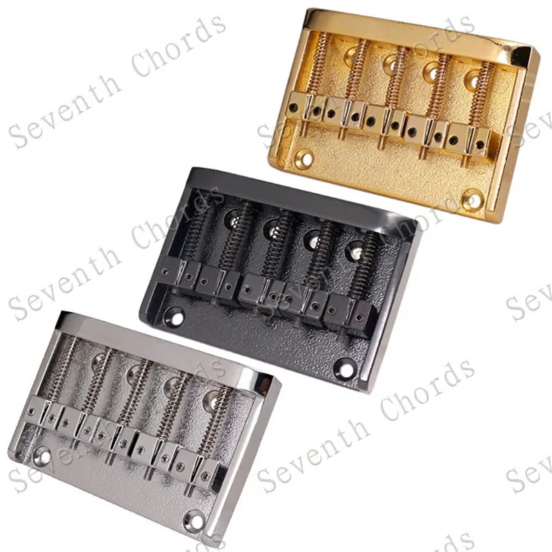 EIN Set Chrome 5 Saiten Bass Brücke Für Bass Gitarre Sattel Musical Instrument Zubehör Teile – Detail 1