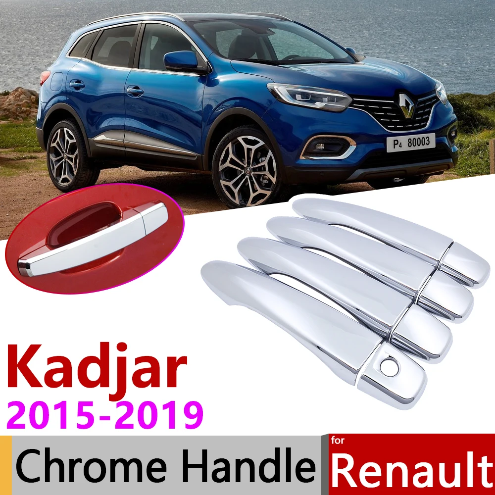 

Роскошная хромированная накладка на дверную ручку для Renault Kadjar 2015 ~ 2019, аксессуары для автомобиля, Набор наклеек, 2016 2017 2018