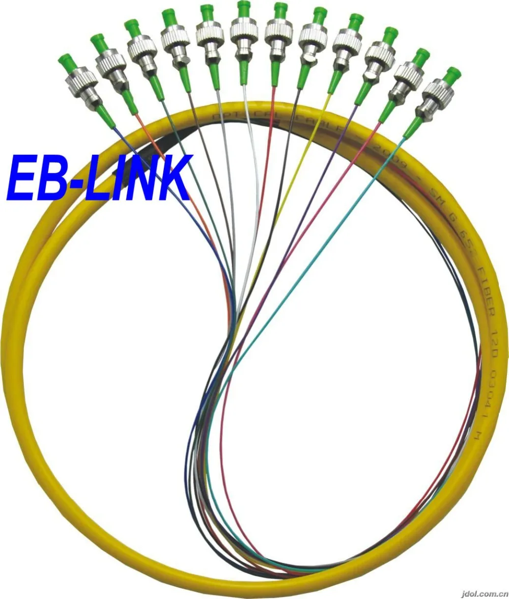 EB-LINK de 1,5 metros FC/APC, 12 núcleos de fibra de 0,9mm, cable de Pactch óptico de cola de cerdo