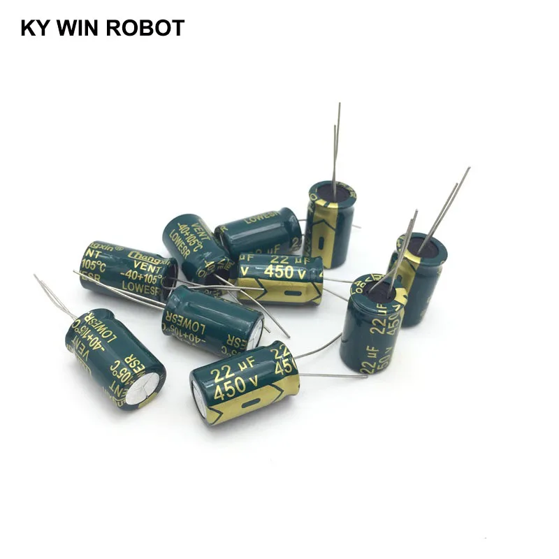 10 pcs Aluminum electrolytic capacitor 22 uF 450 V 13 * 20 mm frekuensi tinggi Radial Electrolytic kapasitor