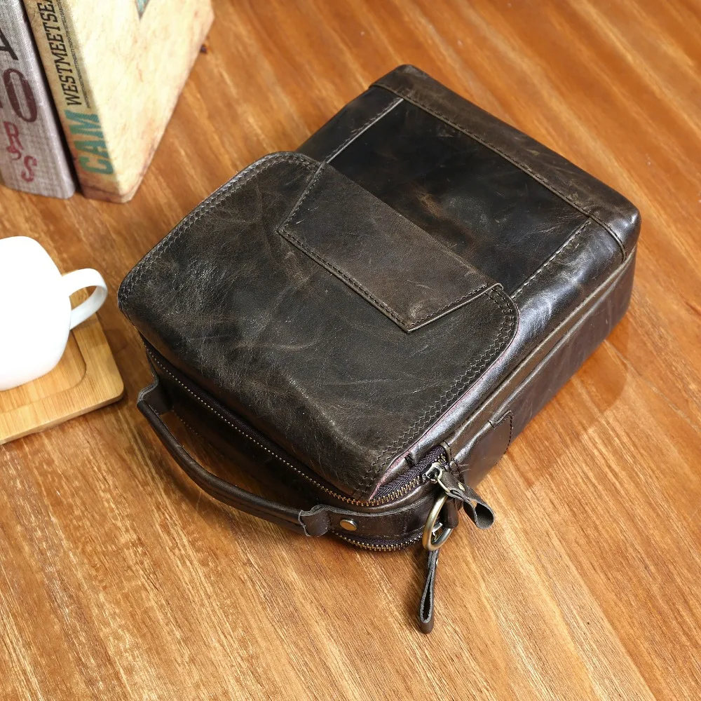 Quality Leather Male Casual Design Shoulder Messenger bag Cowhide Fashion Cross-body Bag 8\