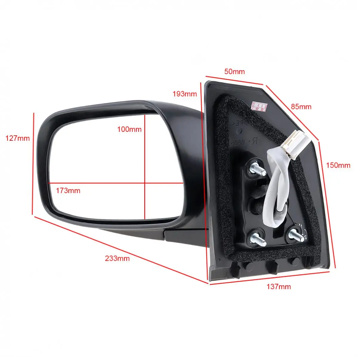 Non-Folding Waterproof Car Left Side Mirror Left Hand LH Mirror for 2003-2008 Toyota Corolla CE/LE/S/Sport/ XRS Sedan 4-Door