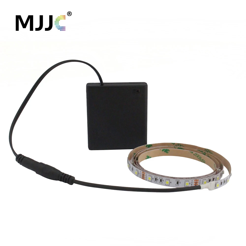 5V DC LED Light Strip แบตเตอรี่ 50 ซม.1M 2M 3M กาวเทป SMD 2835 60 LEDs ริบบิ้นลาย warm Cool สีขาว Ledstrips