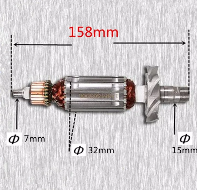 AC 220-240V Armature Motor Rotor  Replacement for MAKITA 3710 3709 MT370  518877-4 Electric Trimmer