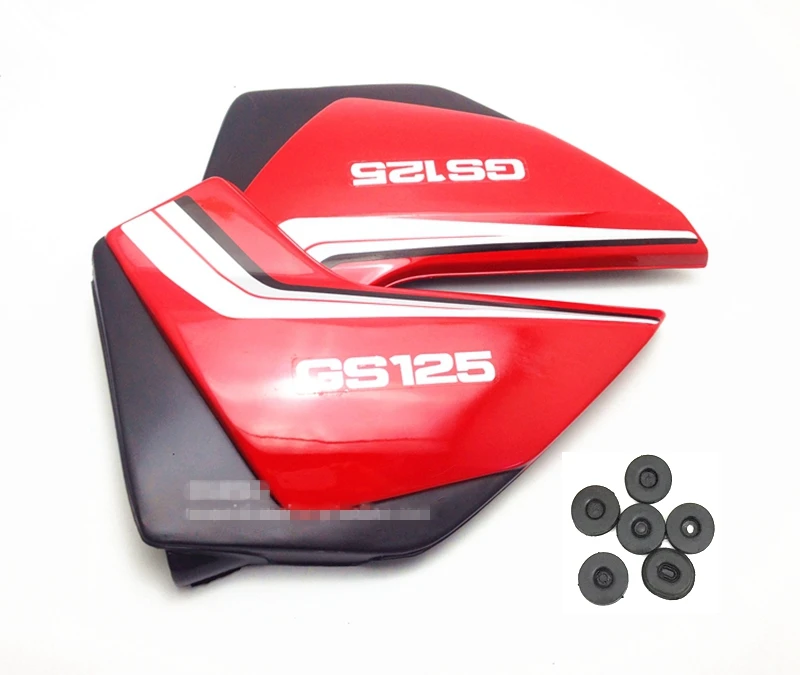 New motorcycle GS125 fender edge fuel tank side cover panel for Suzuki 125cc GS 125 fairing spare parts (ABS) red color