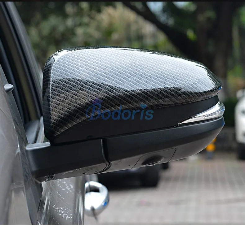 

Carbon Fiber Door Mirror Cover Rear View Overlay Trim Car Styling 2016-2018 For Toyota Fortuner AN150 AN160 SW4 Accessories