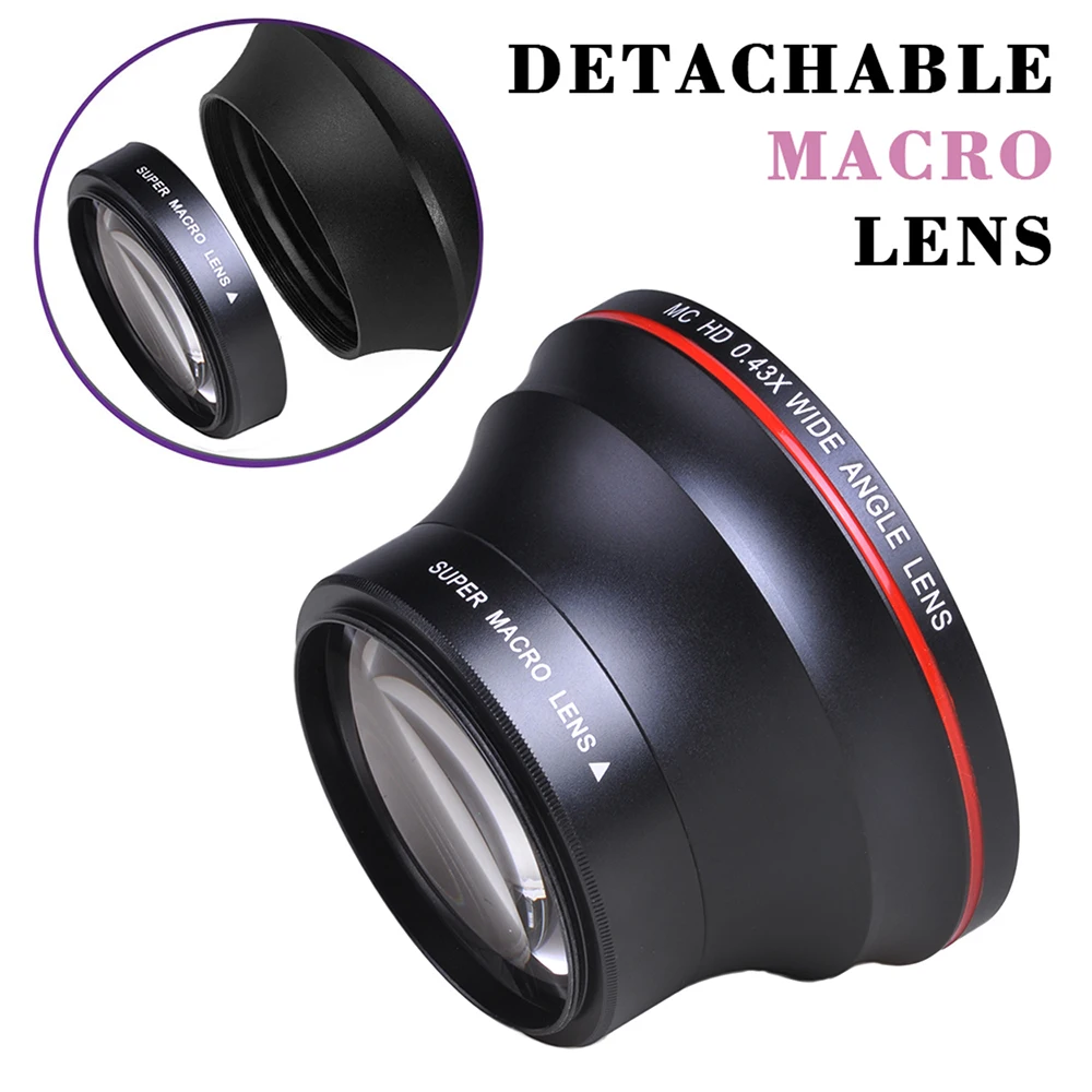 55MM 0.43x Batmax Professional HD Wide Angle Lens (w/Macro Portion) for Nikon D3400, D5600 and Sony Alpha Cameras