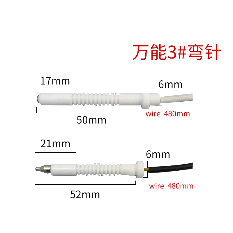 

2 pcs/set 1# With 480mm Wire Universal Sensor Ignition Needle Gas cooktop Ceramic Spark Electrode Generl Ignition