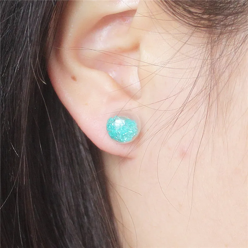 2019 new design fashion brand jewelry Crushed zircon in a variety of cndy colors 10mm glass beads stud earrings for girls