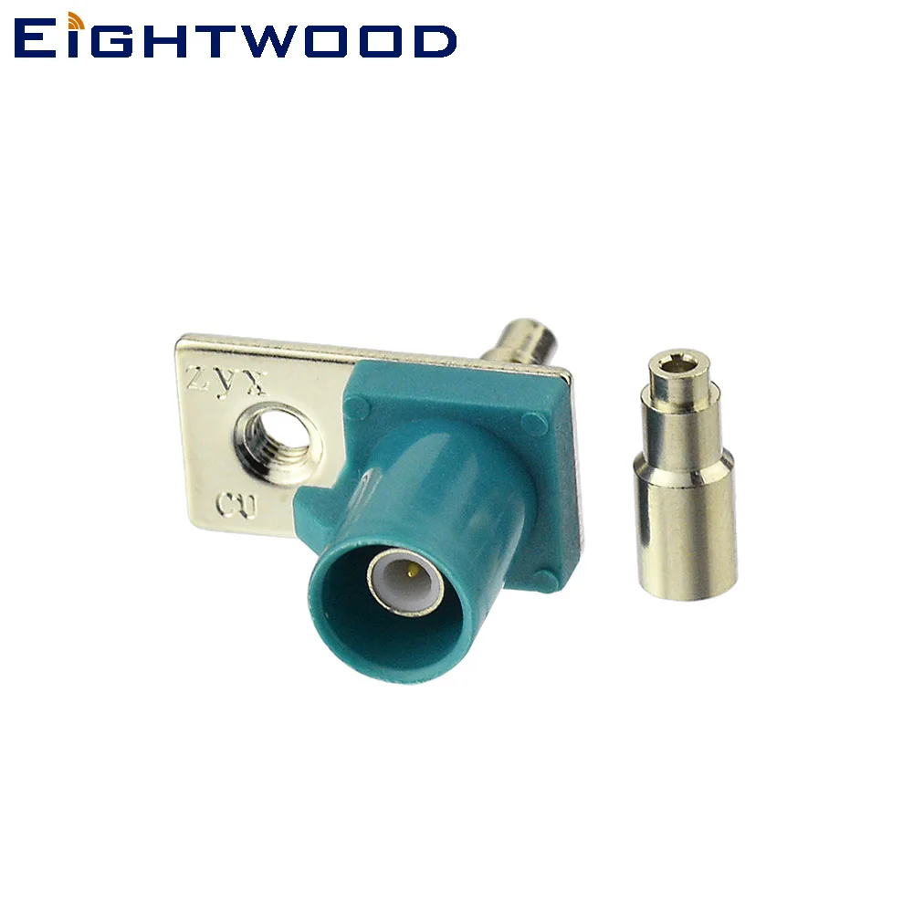 Eightwood 10PCS Car Antenna Connector Fakra Code Z Plug Straight Waterblue/5021 Crimp for 1.13mm,1.37mm OD RF Coaxial Cables