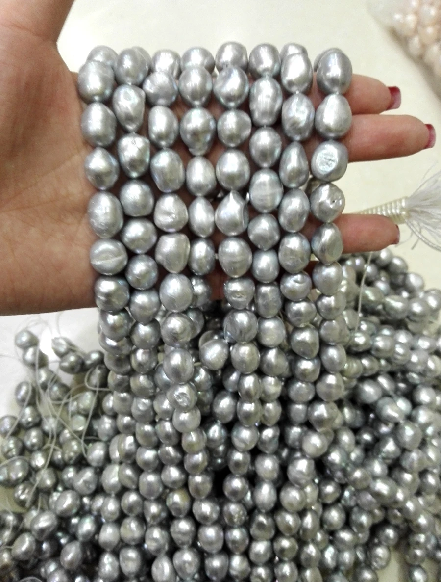 

One Strands Real Pearl Bead 12-13mm Bright Gray Baroque Pearl Natural Freshwater Pearl loose beads 35cm / 15inch