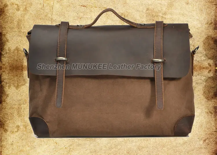 Imagem -02 - Bolsa de Ombro Masculina de Couro de Lona Militar Vintage Bolsa Mensageiro Bolsa Masculina Bolsa Bolsa de Mão Bolsa de Couro Bolsa Crossbody Bolsa