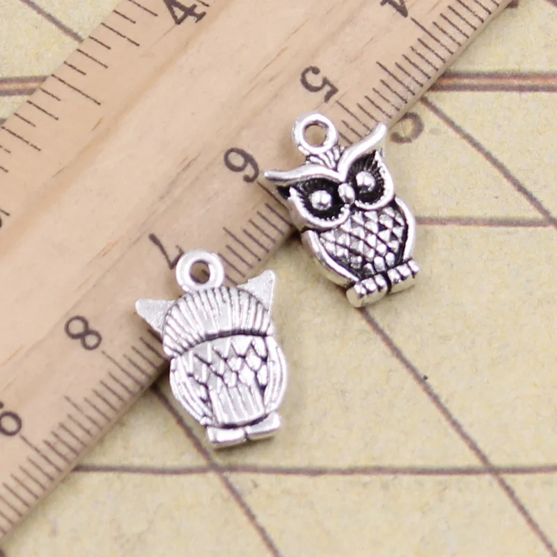 

25pcs Charms Big Eyes Owl 16x12mm Antique Bronze Silver Color Pendants Making DIY Handmade Tibetan Finding Jewelry For Bracelet