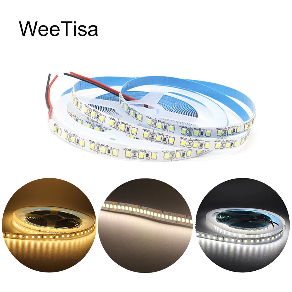 Taśma LED 12V DC SMD 2835 120LEDs/M 1M 2M 3M 4M 5M Tira LED Stripe Tape Ciepła biel 240LEDs/M Elastyczne oświetlenie wewnętrzne domu