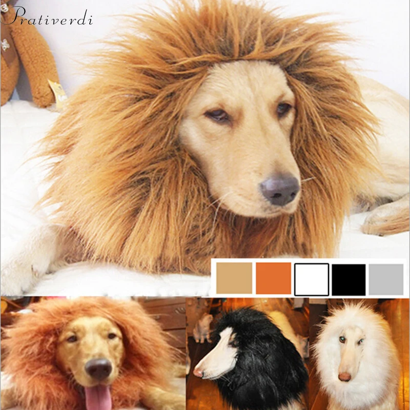 Cute Pet Cosplay Clothes Transfiguration Costume Lion Mane Winter Warm Wig Cat Large Dog Party Decoration With Ear Pet Apparel