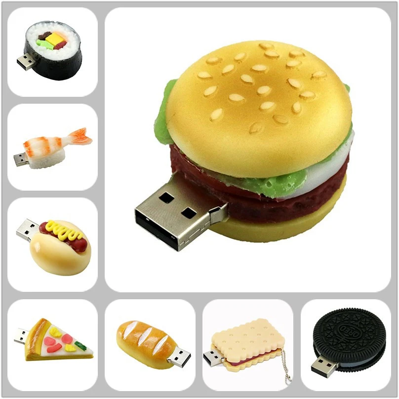 Hamburger Food Usb Flash Drive Creative Sushi/Bread/Pizza Pendrive Pen Drive 4GB 8GB 16gB Memory Stick Storage U Disk Toy Drive