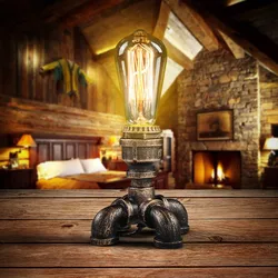 YSL Industrial Style Vintage Iron Lamps Water Pipe Lamp Metal Retro Desk Light E27 Base Holder for Livingroom Lighting Fixture