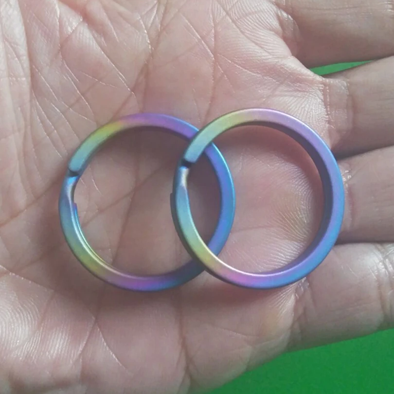 Multicolor Pure Titanium Metal Key Chain Ring Holder Split Keyring TC4 Ti Hanging Buckle for Outdoor Camping J205 dropshipping