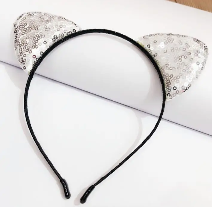 XMAS headband handmade sequin cat fox ear headbands headpiece HEN party Cosplay costume hairband halloween accessory kid adult