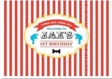 custom Circus Striped Bow Tie Birthday Red backgrounds  High quality Computer print party backdrops