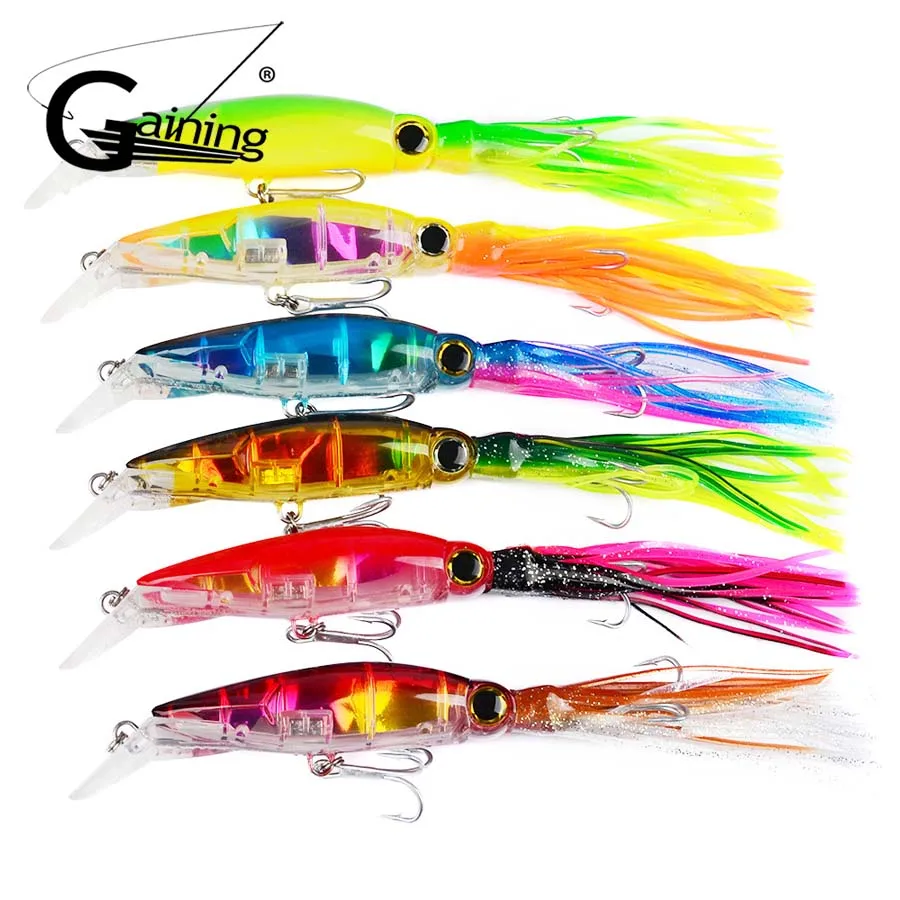 

Gaining 6Pcs/lot Hard Fishing Lures 23cm/44g 6 Colors Octopus Trolling Lures Minnow Bait Lifelike Swim-bait Treble Hooks