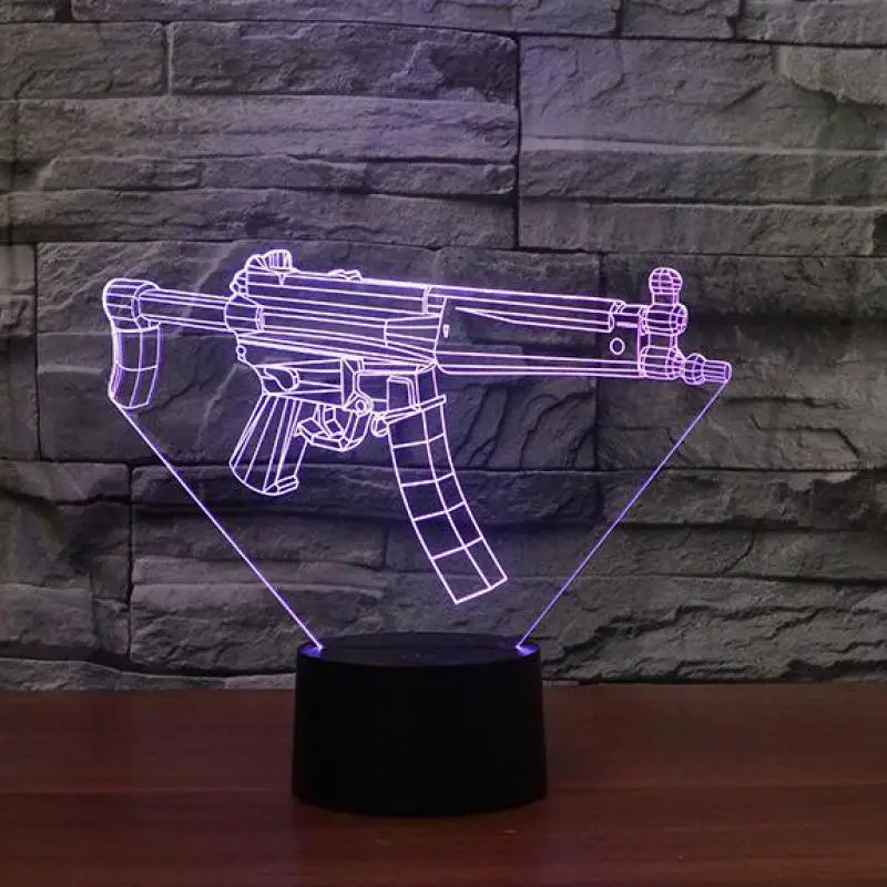 Submarine Gun Modeling 3d Creative Nightlight Led Acrylic Vision Lighting Table Lamp Shades For Table Lamps