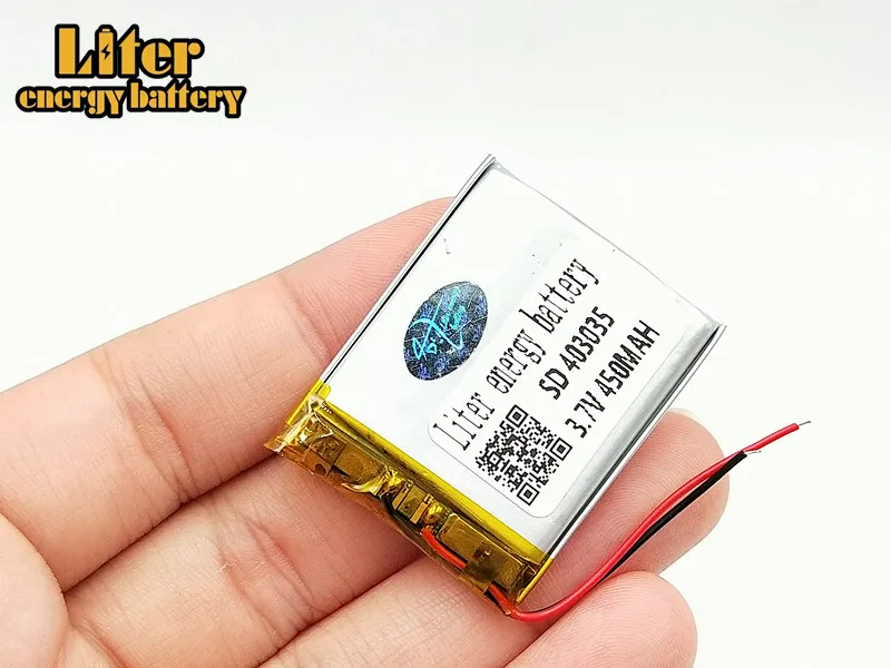 Batterie lithium-ion/Li-ion 3.7V,450mAH,403035 polymère, avec circuit imprimé, batterie externe, GPS,mp3,mp4, montre intelligente mp5, haut-parleur, 1/2/4 pièces