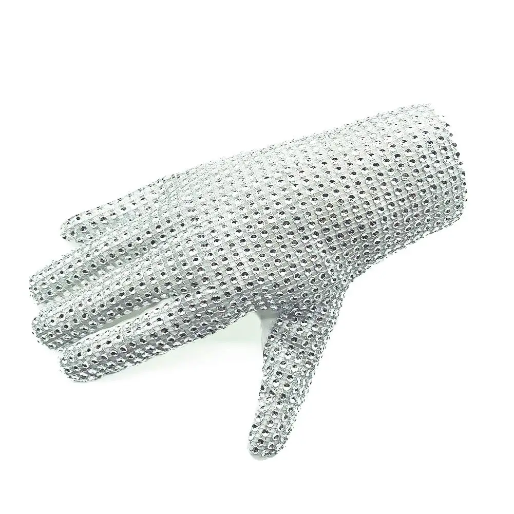 Glove Silver Classic Michael's Rhinestone Punk for Men Boys Children Show