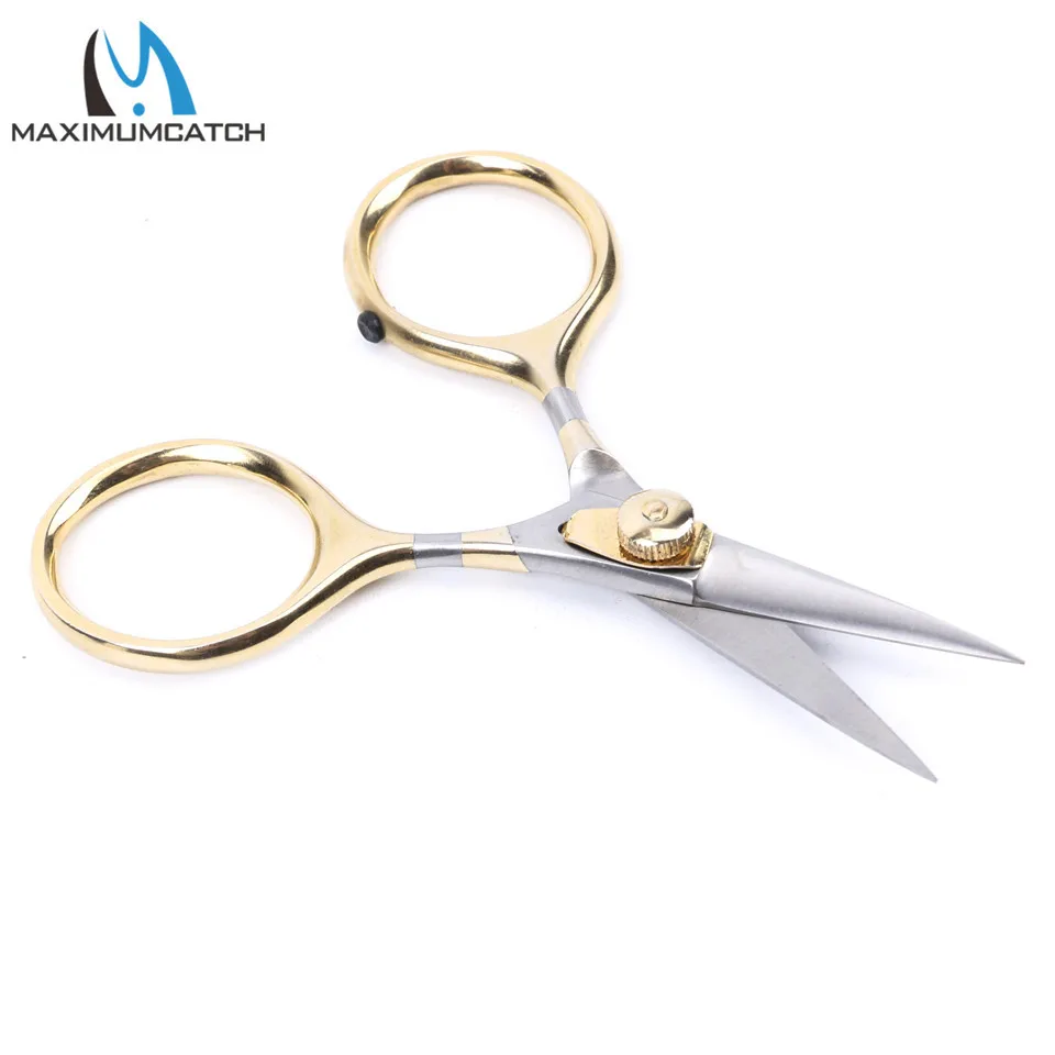 Maximumcatch Fly Tying Scissors Tungsten/Stainless Steel Carbide Blade Adjustable Serrated Fishing Scissors Straight