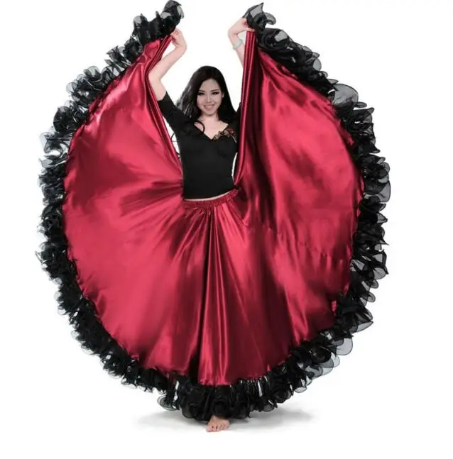 1 piece 360 degree The Opening Dance Modern Dance Full-skirted Dress Spain Bullfighting Dance Skirt Long Sleeve Costumes