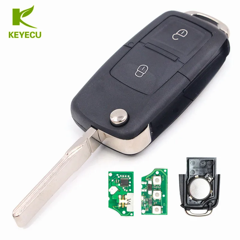 

KEYECU Flip Remote Key 2 Buttons 433MHz With ID48 Chip 7M3 959 753 for Volkswagen Some Sharan Model 2004 -2008