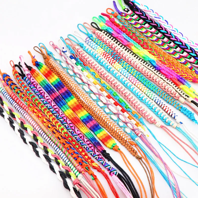 Fashion 15pairs/Lots Braided Cotton Rope Cuff Friendship Bracelet Lovers Cuff Bracelets Handmade Jewelry for Man Women