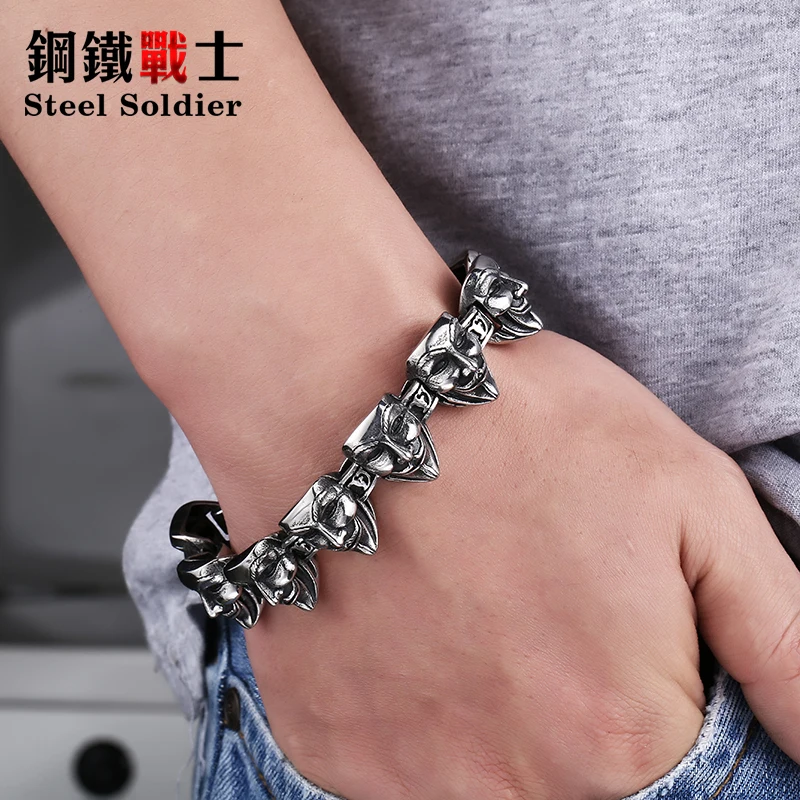 Steel soldier Movie style vendentta V men bracelet fashion high quality unqiue men jewelry