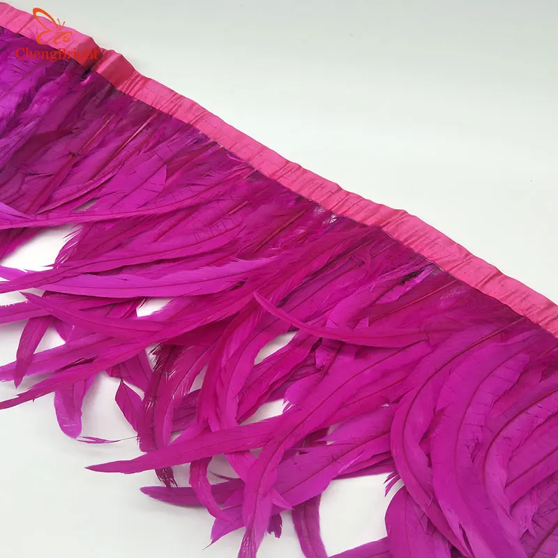 ChengBright Nice 10Yards Cock tail feathers Trim Fringe 30-35cm/12-14inch width Decorative Craft Feather Trim Feather Ribbon DIY