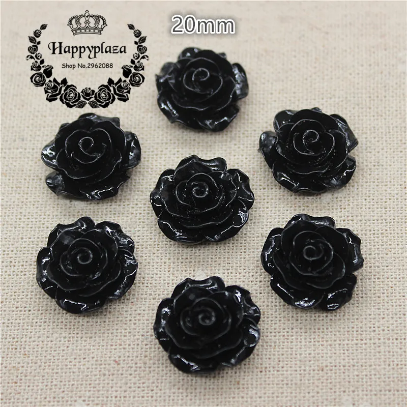 30pcs 20mm Resin Flowers Flat Back Cabochon DIY Jewelry/ Craft Decoration(No hole)