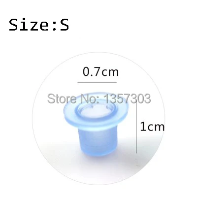 500pcs Blue Plastic Disposable Tattoo Ink Cups S/M Permanent Makeup Pigment Clear Holder Container Cap Cups Tattoo Accessories