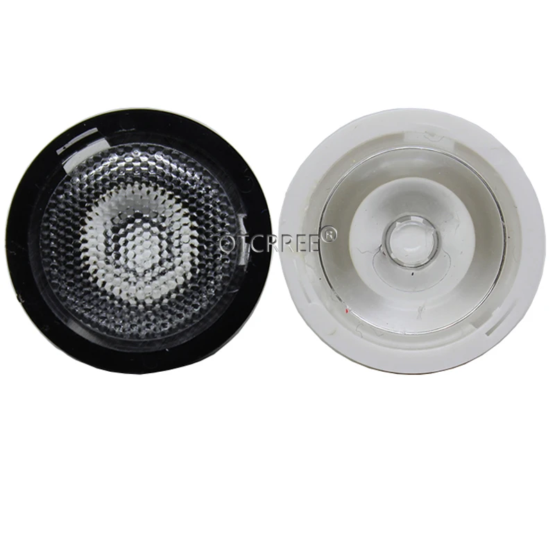 10-100PCS 23.5mm  LED Lens 15 30 45 60 Degree Black White Holder For  XPPE XPG XTE Or 3535 3030 High Power LED Light