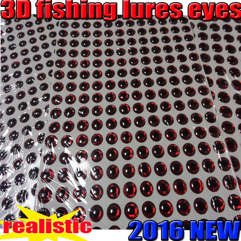 2022new 3D fishing lure eyes fly eyes choose size:4MM-5MM-6MM-7MM-8MM-9MM-16MM quantity:500pcs/lot color: red