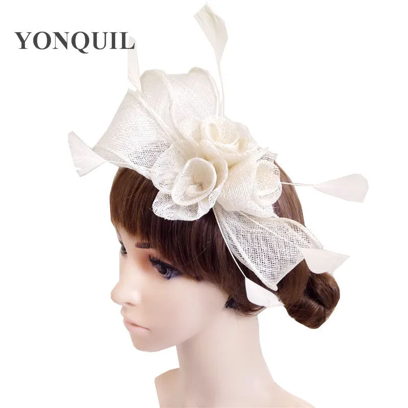 New 21 Color Top Quality Sinamay Rose Fascintor Hats On Hair Combs With Fancy Weather Elegant Women Party Headwer Pillbox Hat