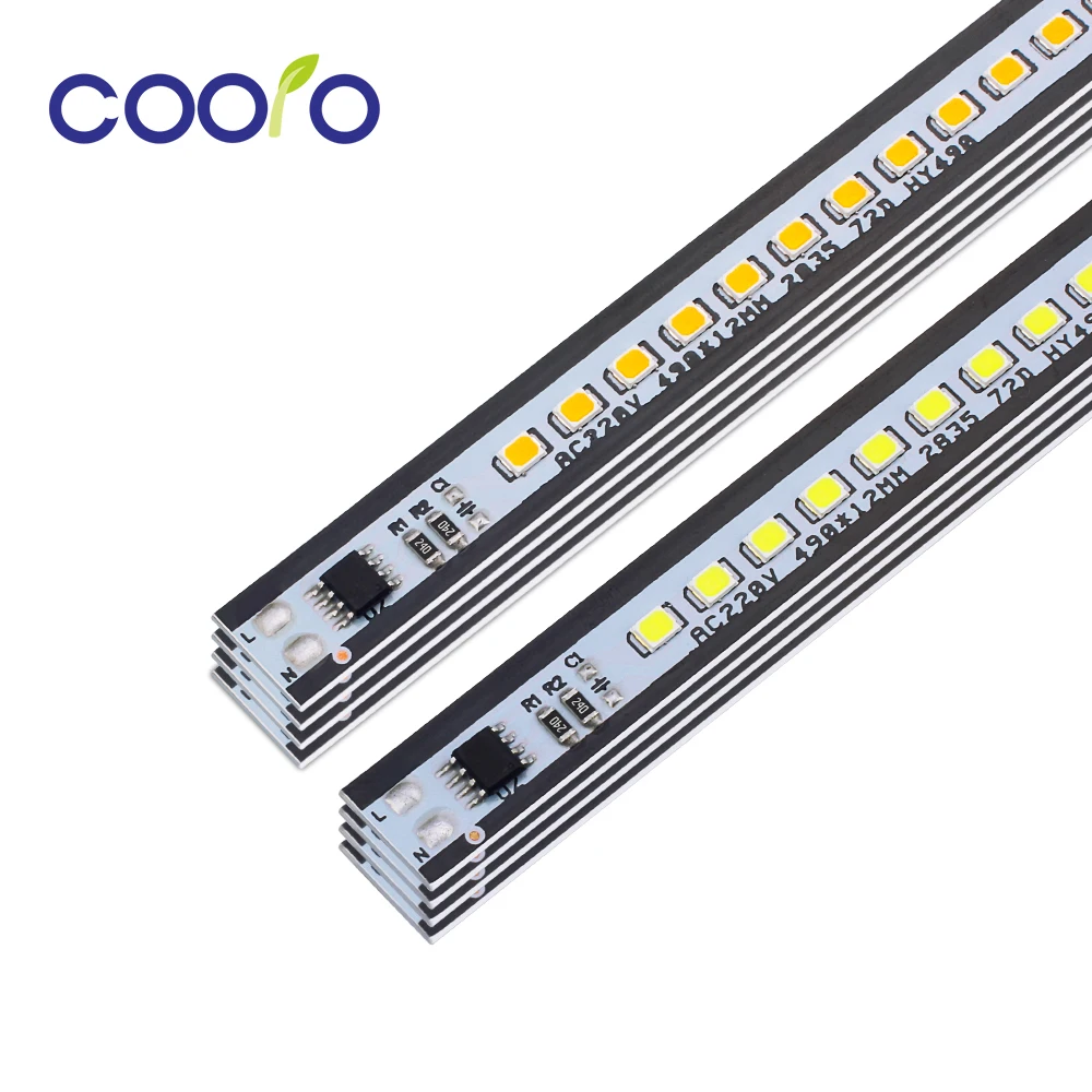 AC 220V LED Bar Light 49cm wysokiej jasności 2835 72 leds/pc LED twardy pasek biały ciepły biały 10 sztuk/partia