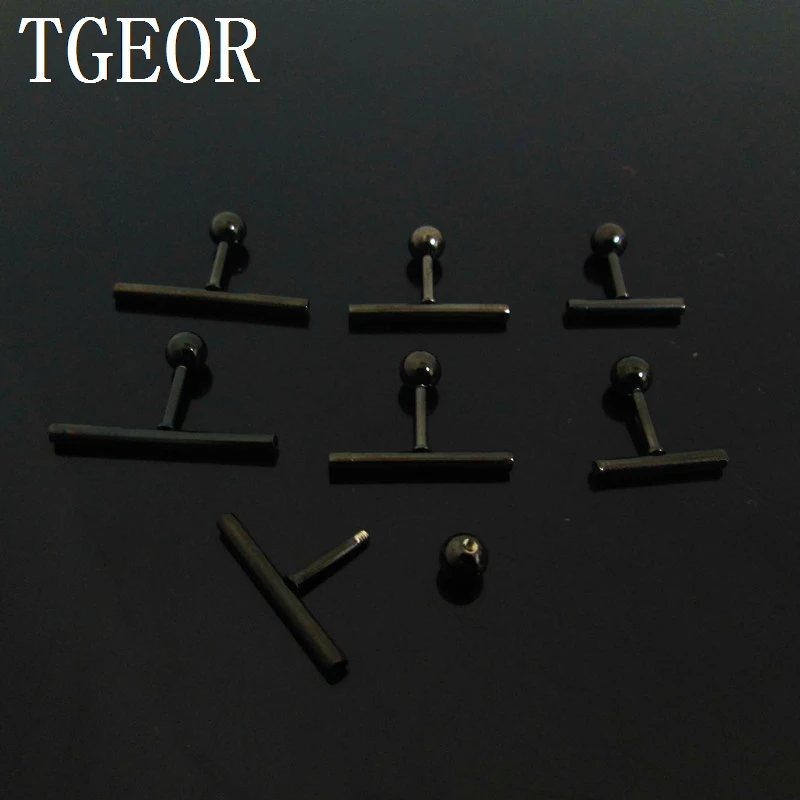 Charm titanium plated colors 1 Pair 16G stick surgical Stainless Steel ear tragus piercing earring