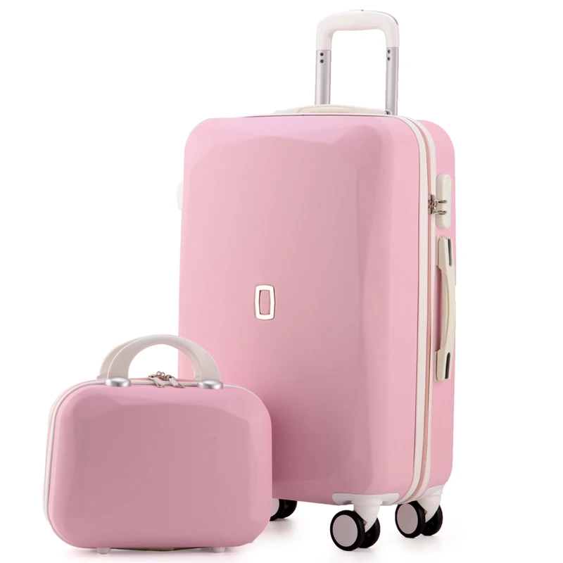 

New 20"22"24"26"carry-on Suitcase vs handbag Girl and kids pink purple lovely luggage travel bag children's Trolley suitcases