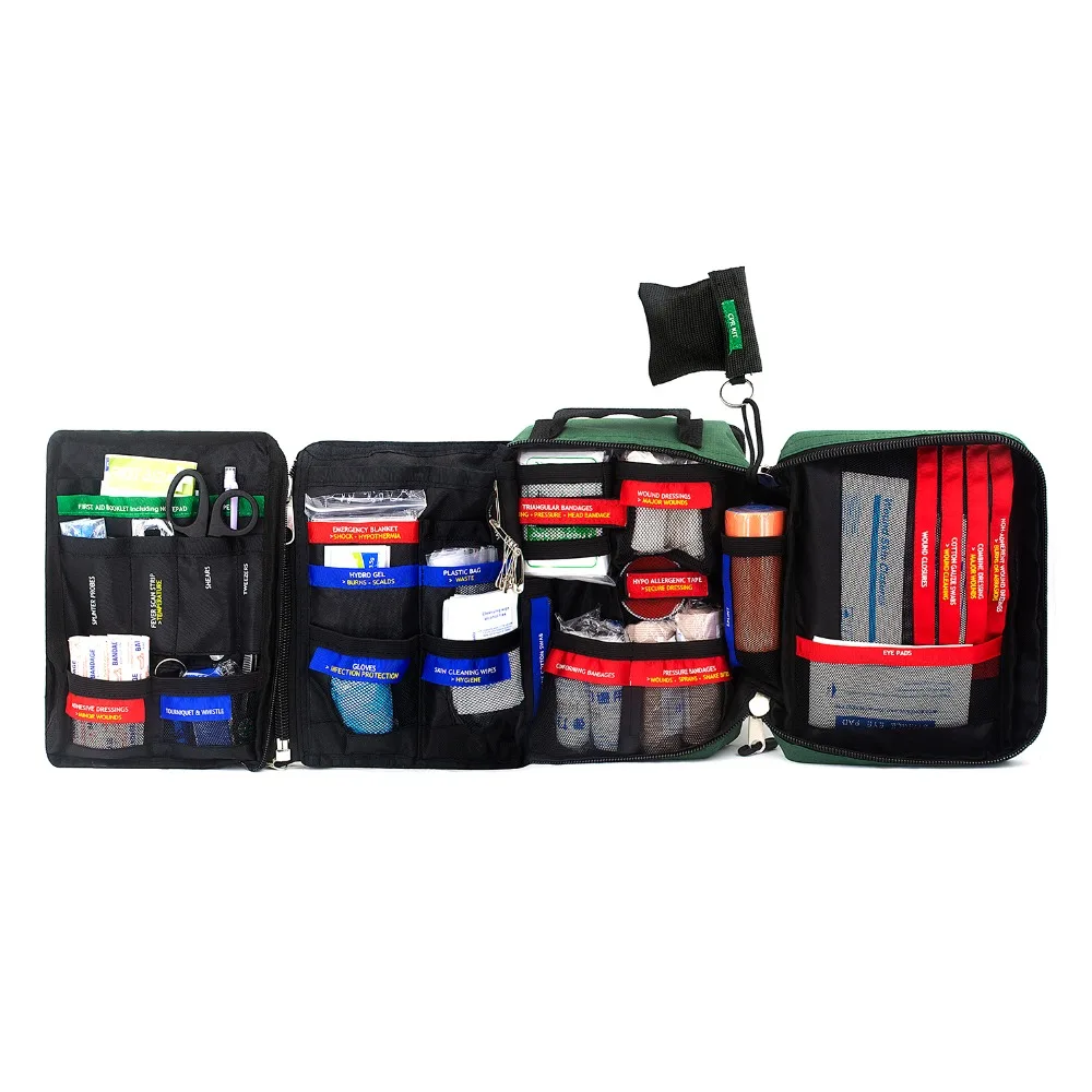 BearHoHoHoHoLarge tamanho Handy First Aid Kit Bag, Kit de emergência, saco de resgate médico para o local de trabalho, casa, ao ar livre, viagens de carro, caminhadas, camping