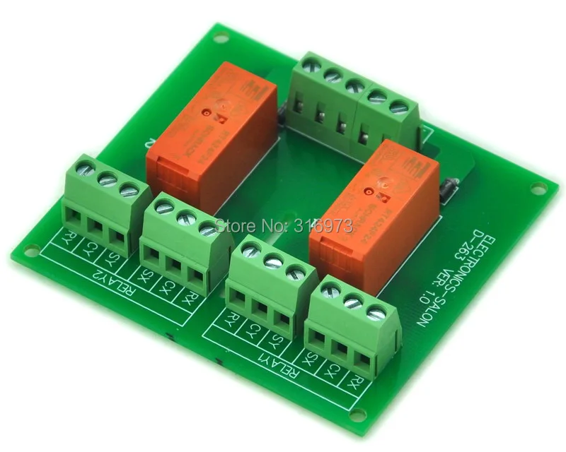 Passive Bistable/Latching 2 DPDT 8 Amp Power Relay Module, 24V Version, RT424F24