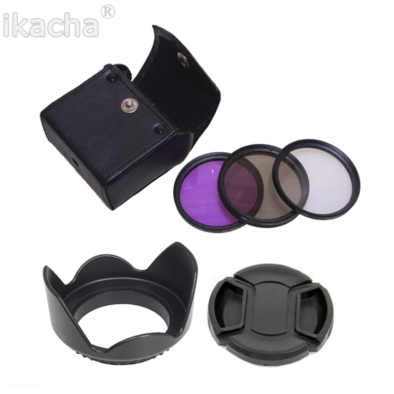 58mm UV FLD CPL Filter Kit Set + Lens Hood + Cap For Canon EOS 1200D 750D Rebel T4i T3i T3 T2i T1i XT XS XSi for Nikon Sony