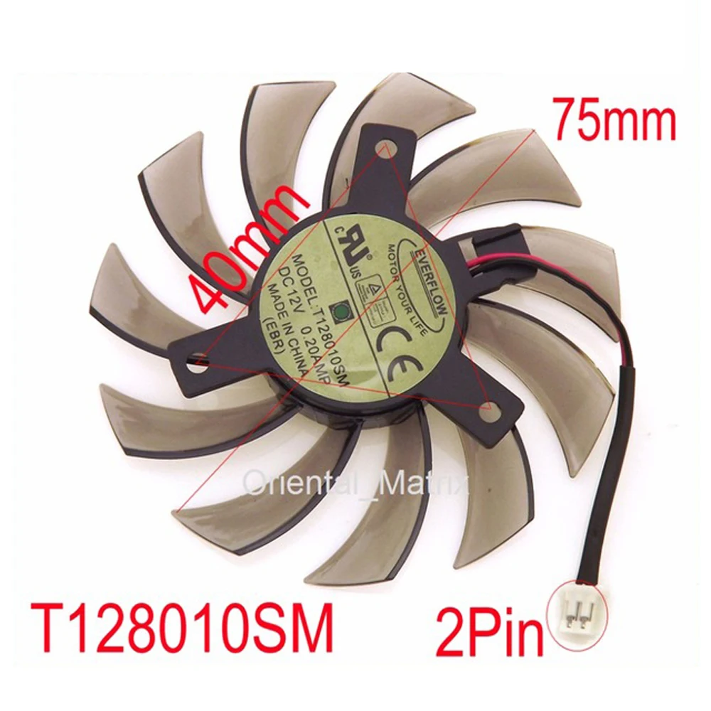 Free Shipping T128010SM 75mm DC12V 0.20A 40*40*40mm For GIGABYTE Graphics Card Cooler Cooling Fan