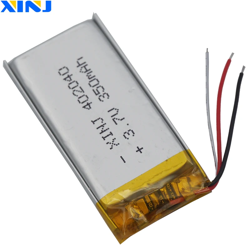 3.7V 350mAh 1.295Wh เทอร์มิสเตอร์ NTC 3 สายแบตเตอรี่ Li Li-Po แบบชาร์จไฟได้ 402040   สําหรับปากกา GPS MP3 MP4 รถ กล้อง อุปกรณ์บลูทูธ
