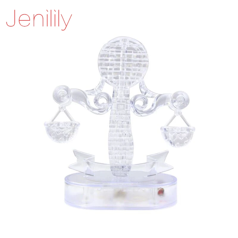 

JN9045A 3D Puzzle with Flash Light DIY Model Buliding Toy Home Decoration Constellation Series - Libra