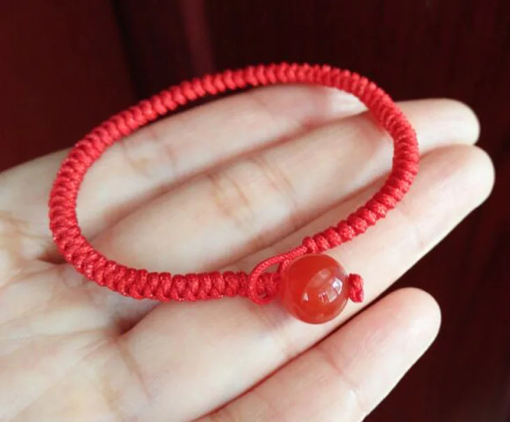 wholesale Chinese style woven auspicious red string red cord manual weaving men and women couples make bracelets