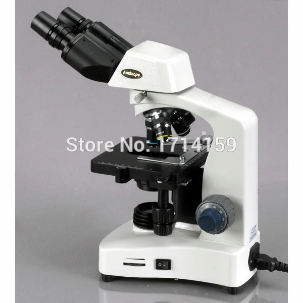 Imagem -02 - Microscópio Binocular com Luz Led Amscópio Microscópio Composto Biológico 40x2000x 3w com Campo Escurecido